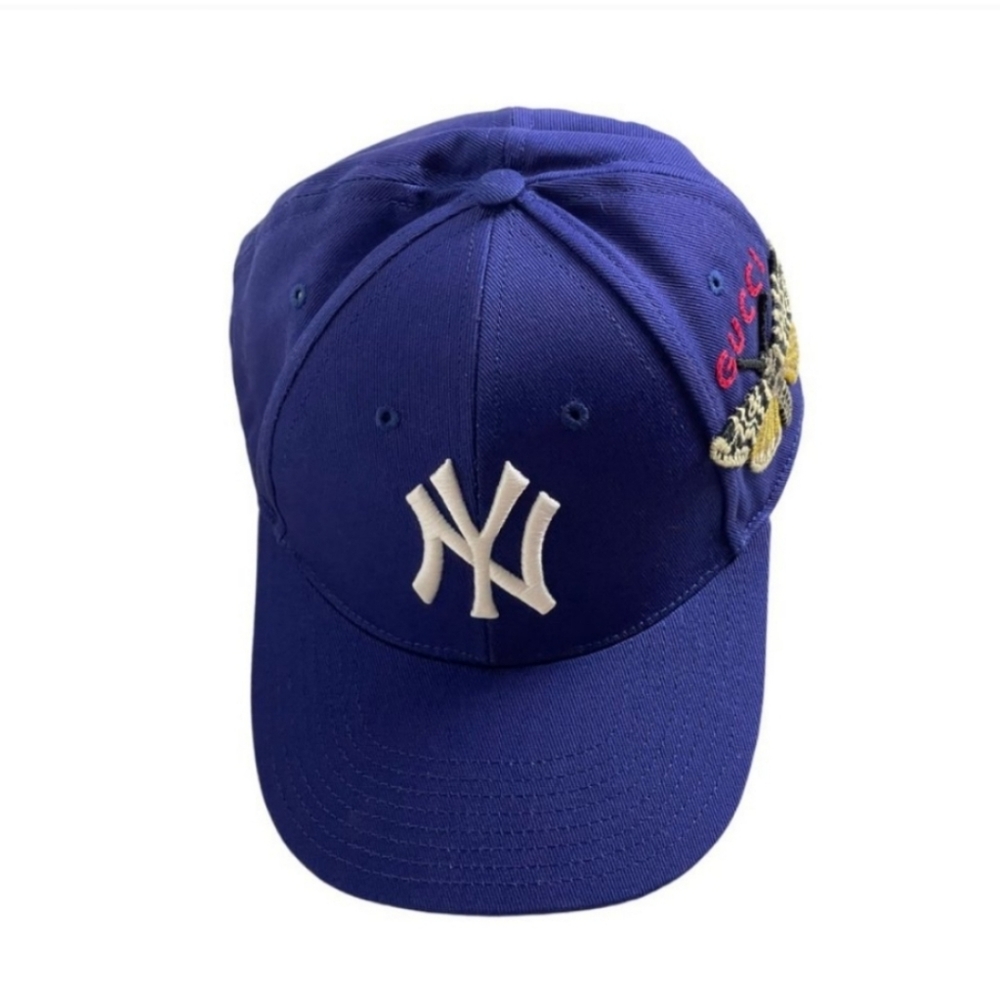 💯 Authentic Gucci & NY Yankees Butterfly 🦋 Patch Unisex Baseball Cap